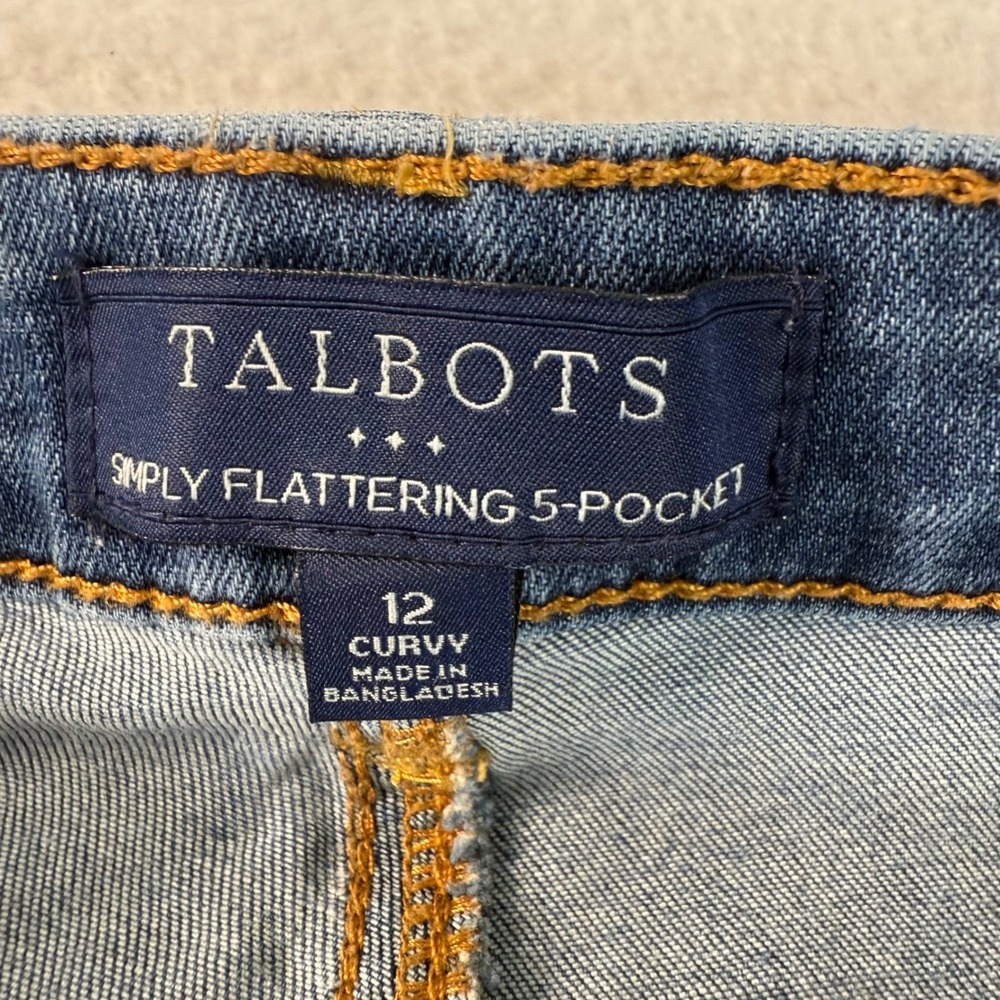 Talbots Simply Flattering Curvy Straight Leg Jeans Blue Denim Womens 12 BD5171 - Picture 2 of 7